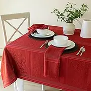 Benson Mills Ravenna Holiday Yarn Dyed Jacquard Fabric Table Cloth, Holiday, Winter and Christmas Tablecloth (60" x 144" Rectangular, Ravenna)