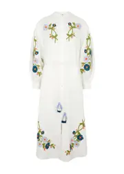 Hannah Artwear Everly Floral-embroidered Linen Shirt Dress - White - 1 (UK8) 1 (UK8)