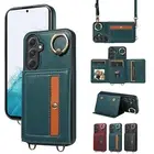 For Samsung Galaxy A15 A05S A54 A14 Card Wallet Crossbody Case with Ring Holder