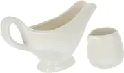 NOLITOY 2-pc Ceramic Sauce Cup Spoon Set Gravy Dipping Container Seasoning Boat for Kitchen for Outdoor BBQ Indoor Dining Elegant Serving Cups