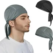 [SAFIGLE] Multi-Function Skull Cap Men's Cycling Cap Breathable Quick-Drying Head Cover Black 1 Pc