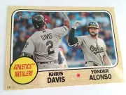 2017 Topps Heritage High Number Combos 5x7 Yonder Alonso Khris Davis A's 02/10
