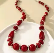 Vintage Style Bohemian Red Beads NECKLACE