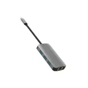 6 in 1 USB C to HDMI Multiport Adapter with 1000M Ethernet, 4K USB C to HDMI, 3 USB 3.0 Ports, PD Charging Port for MacBook/Pro and Type C Devices
