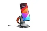 Satechi 3in1 Wireless Charging Stand Qi2 For Apple Watch iPhone AirPods BLK