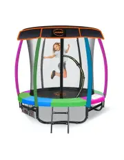 [Kahuna] 6ft Trampoline Free Safety Net Spring Pad Roof Cover Mat Rainbow