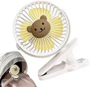 Stroller Small Fan,Electric Children's Outdoor Fan | 360-Degree Rotation Function Ventilation Tool for Car Seats, Student Beds, Cribs, Bedsides