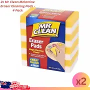 2 x Mr Clean Magic Cleaning Power Eraser Pads 4 Pack - Removing Stains & Marks