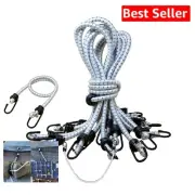 Durable 32-Inch Multi-Use Bungee Cords with Steel Hooks - 10 Pack Value Set