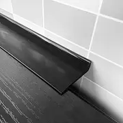 Silicone Shower Threshold Water Barrier,Kitchen countertops Fill Gaps and Seal Strips, Cabinet Seam Strips- Black||Length 1m