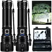 Rechargeable LED Flashlights High Lumens 2 Pack, 990,000 Lumen Super Bright Flas