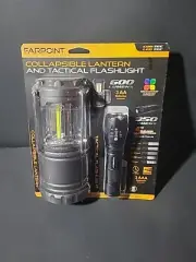 Collapsible Lantern & Tactical Flashlight Set 600 Lumens Batteries Included
