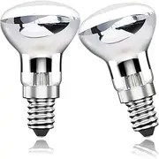 2 Pieces Replacement Lava Lamp E14 R39 Screw in Light Bulb Clear Reflector Spot Light Bulbs Lava Incandescent Filament Lamp (25, Watts)