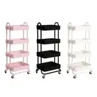 Levede Kitchen Trolley Cart 4 Tiers Steel Storage Rack Shelf Organiser Wheels