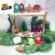 Christmas Decor Shape Set, Rustic Christmas Decor, Minature Christmas Decor, Chr