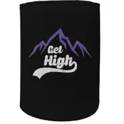 Alcohol Stubby Holder - Get High Snowbaording Skiing - Funny Novelty Birthday Gift Joke Beer Can Bottle
