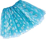 [COLLBATH] Ballet Tutu Skirt Kids Snowflake Party Dress Elastic Waistband Easy Fit