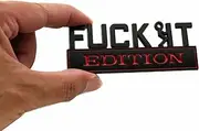 1x -IT Edition Emblem Decal Badge w F-it Guy 3D Letter Sticker 3D Fender Badge Decal Car Truck Replacement, Fit for All Cars (Black Red)