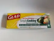NIB Glad Simply Cooking Microwave Steaming Bags 10 Pack Discontinued French