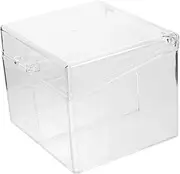 iplusmile Card Holder with Lid Two Compartment Organiser for Home Office Transparent Card Display Stand for Efficient Storage and Easy Access