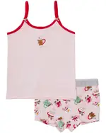 Mini Mango Girls Christmas Mugs Co-Ord Set, Pink, Size 6-8
