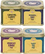 Salt Pepper Podi Tabletop Combo | Curry Carnival+Incredible Idly+Krunchy Kandi+Twisty Til Podi | Exquisite Blend of Aromatic Spices | Authentic South Indian Cuisine | 150g Each