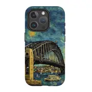 For iPhone 15 Pro Tough Case Compatible with MagSafe Painting Harbour Bridge