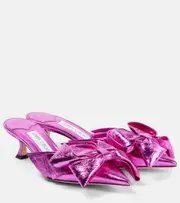 [Jimmy Choo] Jimmy Choo Staz 50 metallic leather mules AU 6 pink