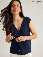 White Stuff Blue Naria Linen Blend Tank (W22653) | $104