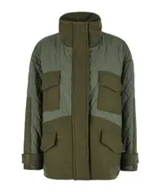 Pinko Voltaire Panelled Quilted Jacket S,XS green