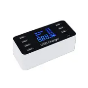 8 Port Usb Type C 5V/8A Socket Charger With Voltage Current Lcd Display For Smart Mobile Phone Tablet Pc