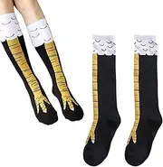 [Generic] 1 Pair Chicken Legs Socks,Funny Chicken Feet Socks,Novelty Funny Crazy Socks 3D Cartoon Animal Socks,Knee-High Cosplay Socks,Cute Chickens Paw Crazy Tights Sock C