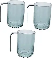 MOTHNUR 3pcs Lightweight Toothbrush Cups Portable Family Toothbrush Holder for Bathroom Travel Modern Minimalist Design Tumbler for Rinsing Brushing Elegant Water Storage Cup Set