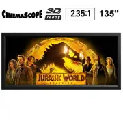Visualax 135" inch Fixed Frame CinemaScope White Projector Screen TRUE 2.35:1