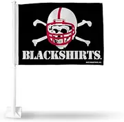Rico Industries NCAA Nebraska Cornhuskers Alternate Car Flag W' Black Pole Double Sided Car Flag - 16" x 19" - Strong Pole That Hooks onto Car/Truck/Automobile