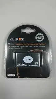 Zeikos 57-in-1 Memory Card Reader / Writer USB 2.0 High Speed Data Transfer New