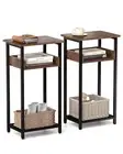 Tall Side Table Set of 2, 30 inch High End Table, Small Entryway Table,