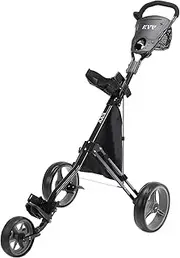 KVV Foldable Lightweight 3 Wheel Golf Cart with Stylish Scorecard Holder, Storage Bag-Easy to Open and Close