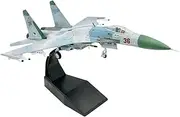 Replica Pre-Build Aircraf 1/100 Scale for Su27 Air Flanker Fighter Jet Model Kits Miniature Display Aircraft Pre-Build Replica Collection Gift Display