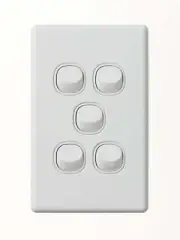 Beacon Lighting Lucci Power Gravity 5 Gang Switch Only in Matte White