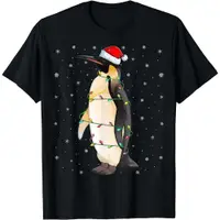 在飛比找蝦皮購物優惠-企鵝聖誕燈飾聖誕帽企鵝聖誕 T 恤