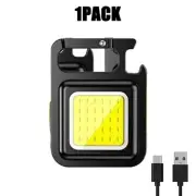 Mini Keychain Flashlight USB Rechargeable COB LED Pocket Clip Camping Work Light