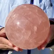5.29LB Natural Pink Rose Quartz Crystal Sphere Energy Healing Stone Ball