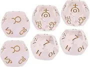 Toddmomy 6Pcs Multi Sided Divination Dices Game Dices for Tarot Board Games Lightweight Accessories for Parties and Home Use
