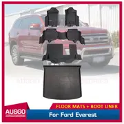 3 Rows TPE Floor Mats + Cargo Mat for Ford Everest UA Series 2015-2022 Door Sill Covered Car Mats Boot Mat