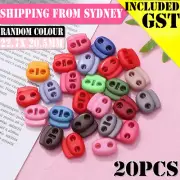 20PCS 5mm Hole Stopper Cord Lock Bean Toggle Clip Apparel Shoelace Cord Lanyard