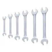 6 Pcs | 6-17 mm Double Open End Spanners- Elliptical Panel-Chrome Vanadium Steel