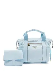 GUESS Blue 3-Pack Mommy Baby Bag and Mat Set, Polyester