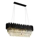 Afficat Modern Rectangular Black Crystal Chandelier Ceiling Lighting Hanging ...
