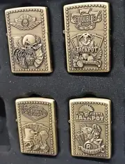 (4) Gambling Themed Lighters All Unfired From Private Collection Private Label